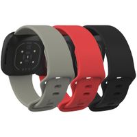 imoshion Siliconen bandje Multipack voor Fitbit Versa 4 / 3 / Sense (2) - Zwart / Grijs / Rood