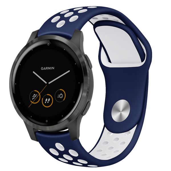 imoshion Siliconen sport bandje Garmin Vivoactive 4L - Blauw / Wit