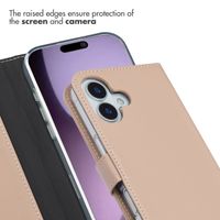 Selencia Genuine Leather Book Case Apple iPhone 17 - Dusty Pink