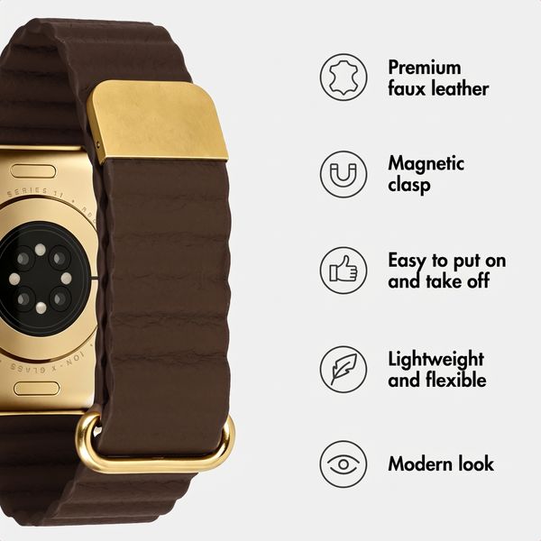 imoshion Magnetic Faux Leather Band Apple Watch | 44/45/46/49 mm - Brown