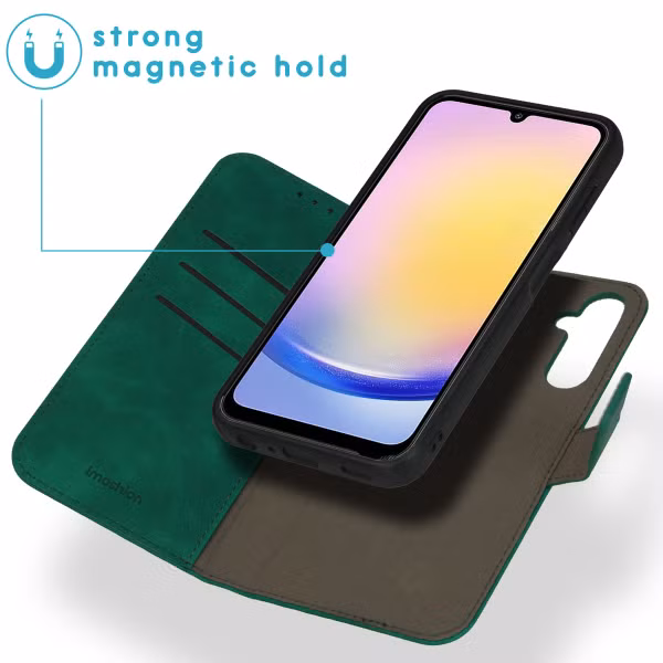 imoshion Uitneembare 2-in-1 Luxe Bookcase Samsung Galaxy A25 (5G) - Donkergroen