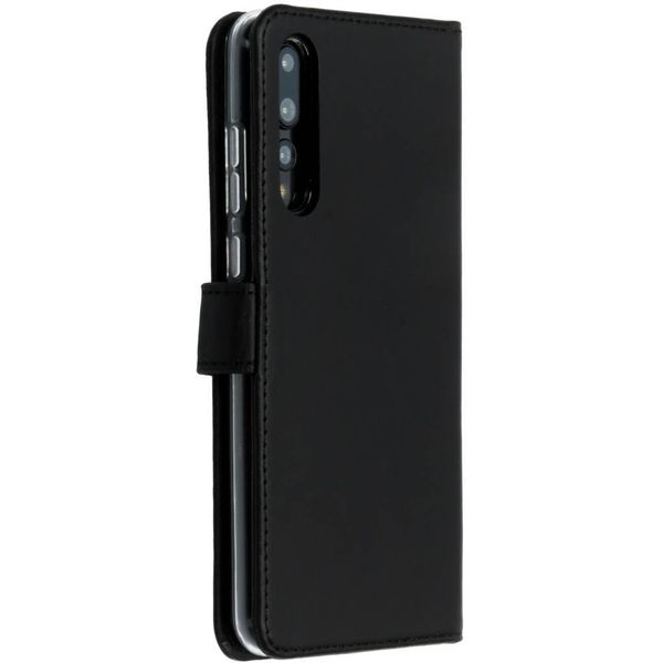 Selencia Echt Lederen Bookcase Huawei P20 Pro - Zwart