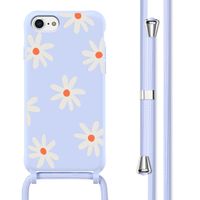 imoshion Siliconen design hoesje met koord Apple iPhone SE (2022 / 2020) / 8 / 7 - Lila Flower Distance
