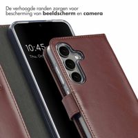 Selencia Echt Leren Bookcase Samsung Galaxy S25 Plus - Donkerbruin