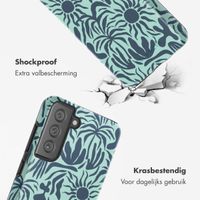Selencia Vivid Tough Backcover Samsung Galaxy S21 FE - Tropical Vibes Light Blue