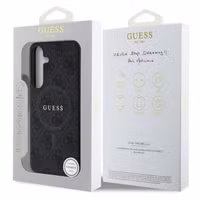 Guess Classic 4G Logo Backcover met MagSafe Samsung Galaxy S25 - Zwart