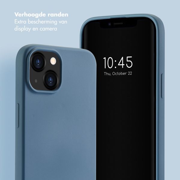 Selencia Backcover met luxe polskoord iPhone 14 - Blauw