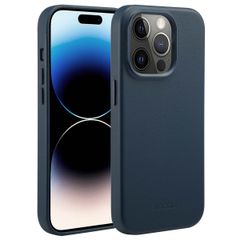 Accezz Leather Back Cover with MagSafe Apple iPhone 14 Pro - Nightfall Blue