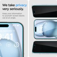Spigen GLAStR Privacy EZ Fit Screenprotector + Applicator Apple iPhone 16 Plus / 15 Plus