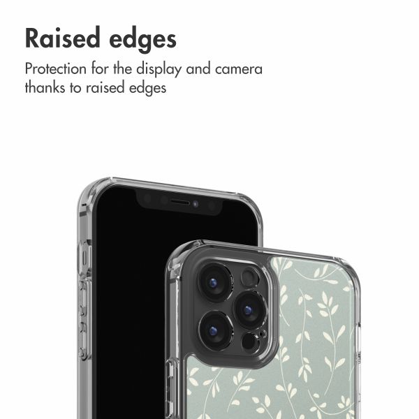 imoshion Design hoesje Apple iPhone 12 (Pro) - Smoke Green Flowers