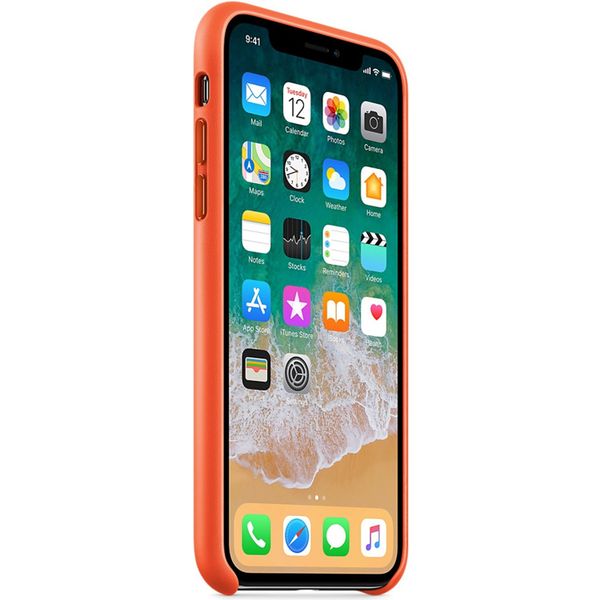 Apple Leather Backcover iPhone X - Bright Orange