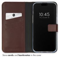 Selencia Genuine Leather Book Case Apple iPhone 15 Pro - Brown
