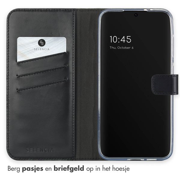 Selencia Echt Leren Bookcase Samsung Galaxy S24 FE - Zwart