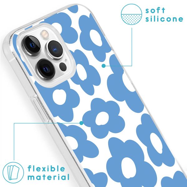 imoshion Design hoesje iPhone 13 Pro - Retro Blue Flowers