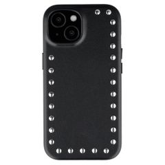 Selencia Studs Backcover met MagSafe Apple iPhone 15 - Velvet Black