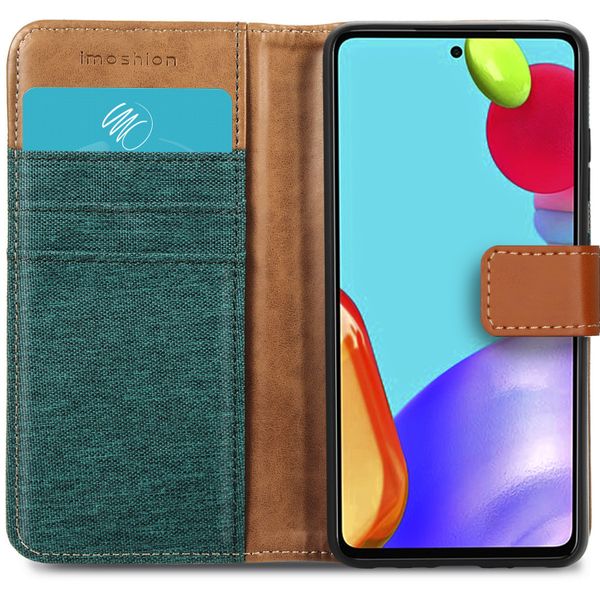 imoshion Luxe Canvas Bookcase Samsung Galaxy A72 - Groen