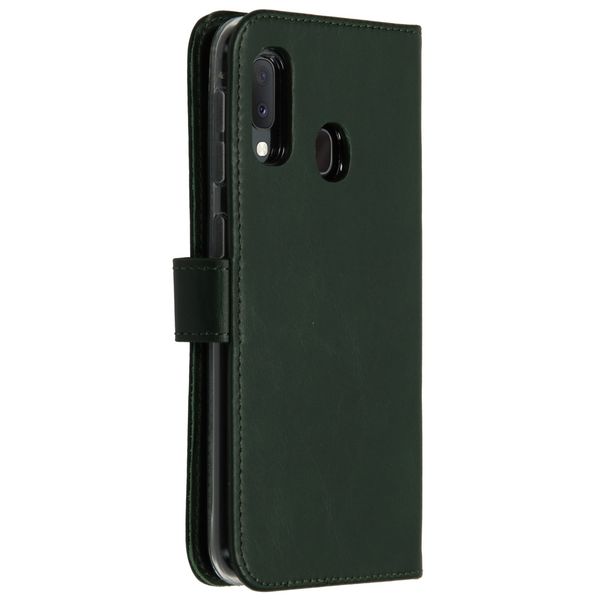 Selencia Echt Lederen Bookcase Samsung Galaxy A20e - Groen