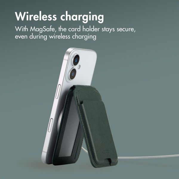 Accezz Leather Wallet with Stand - Compatible with MagSafe and Qi2 - Cedar Green