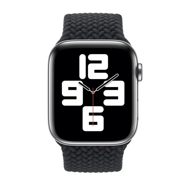 Apple Gevlochten solobandje Apple Watch | 44/45/46/49 mm - Maat 11 - Charcoal