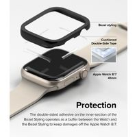 Ringke Bezel Styling Apple Watch Series 7 / 8 / 9 - 41 mm - Hairline Plain Black