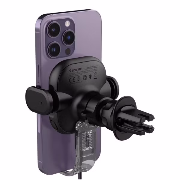 Spigen OneTap Telefoonhouder – Ventilatierooster – Draadloos opladen – Universeel – Zwart