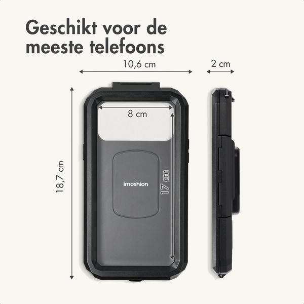 imoshion Premium Telefoonhouder Fiets - Spatwaterdicht - 360° draaibaar - Universeel - Zwart