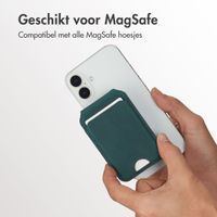 Accezz Vintage Leather MagSafe Kaarthouder met Standaard - Smokey Green
