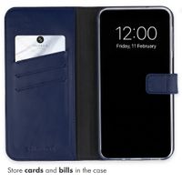 Selencia Genuine Leather Book Case Samsung Galaxy S26 FE - Blue