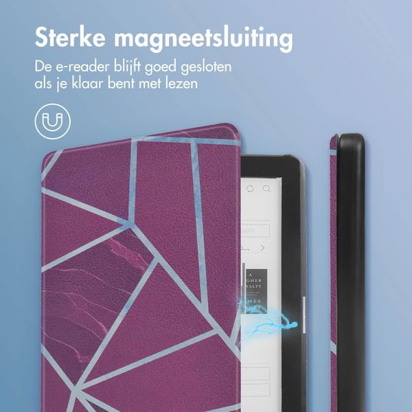 imoshion Design Slim Hard Case Bookcase Kobo Clara HD - Bordeaux Graphic