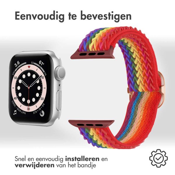 imoshion Elastisch nylonbandje Apple Watch Series 1 t/m 9 / SE (38/40/41 mm) | Series 10 / 11 (42 mm) - Rainbow