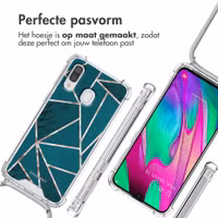 imoshion Design hoesje met koord Samsung Galaxy A40 - Petrol Green Graphic