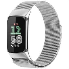 imoshion Milanees magnetisch bandje Fitbit Charge 5 - Maat M - Zilver