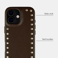 Selencia Studs Backcover met MagSafe Apple iPhone 16 - Cacao Crush