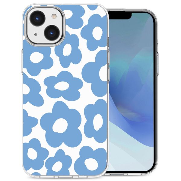 imoshion Design hoesje Apple iPhone 14 - Retro Blue Flowers