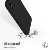 Accezz Liquid Silicone Backcover Apple iPhone X / Xs - Zwart