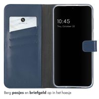 Selencia Echt Leren Bookcase Samsung Galaxy A16 - Blauw