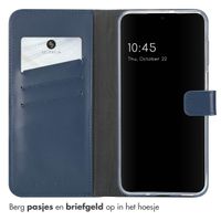 Selencia Echt Lederen Bookcase Samsung Galaxy A16 5G - Blauw