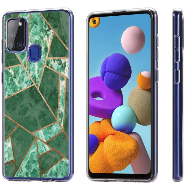 imoshion Design hoesje Samsung Galaxy A21s - Grafisch Koper / Groen