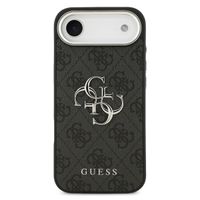 Guess 4G Metal Logo Backcover Apple iPhone Air - Silver Edge - Black