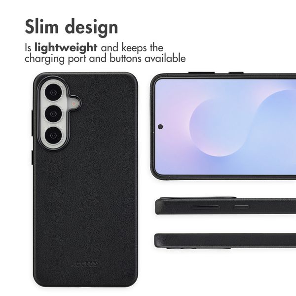 Accezz Leather Back Cover with MagSafe Samsung Galaxy S26 Plus - Onyx Black