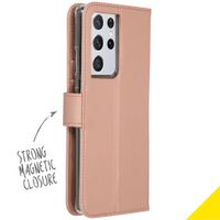 Accezz Wallet Softcase Bookcase Samsung Galaxy S21 Ultra - Rosé Goud