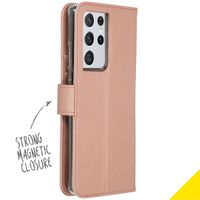 Accezz Wallet Softcase Bookcase Galaxy S21 Ultra - Rosé Goud