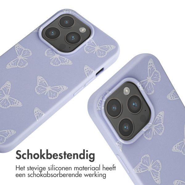 imoshion Siliconen design hoesje met koord iPhone 15 Pro - Butterfly