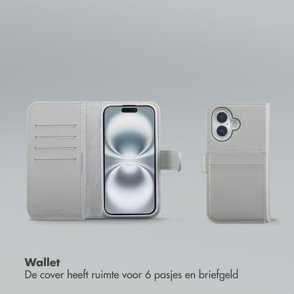 Selencia Olyn Uitneembare Bookcase met MagSafe Apple iPhone 16 - Grijs