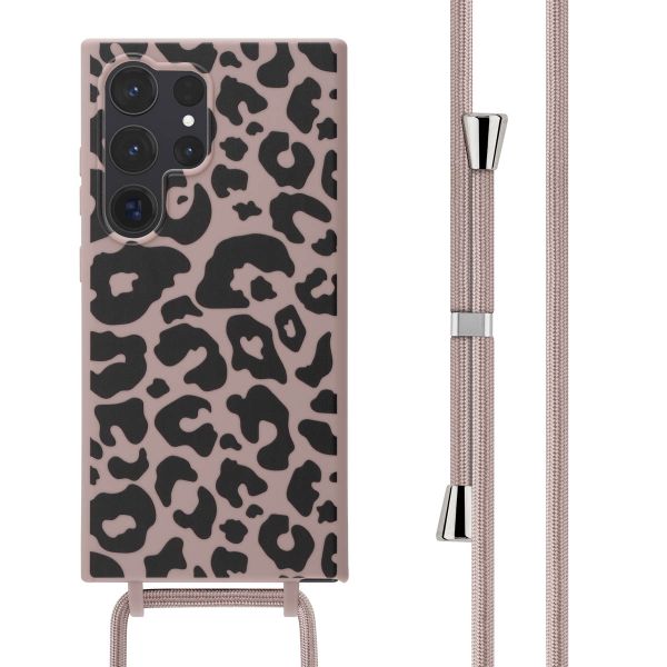 imoshion Siliconen design hoesje met koord Samsung Galaxy S24 Ultra - Animal Pink