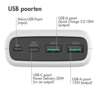 imoshion Powerbank - 27.000 mAh - Quick Charge en Power Delivery - Wit