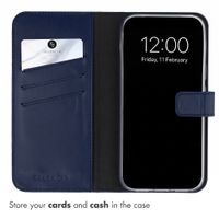 Selencia Genuine Leather Wallet Case Google Pixel 11 / 11 Pro - Dark Blue