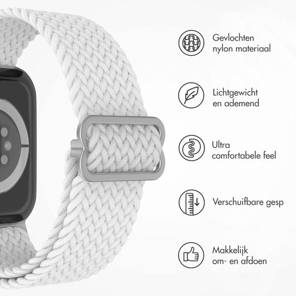 imoshion Nylon geweven bandje Apple Watch Series 1 t/m 11 / SE / Ultra (44/45/46/49 mm) - Wit