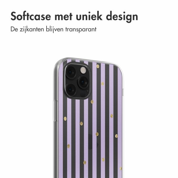 imoshion  Design hoesje iPhone 12 (Pro) - Sparkle Lines Lavender