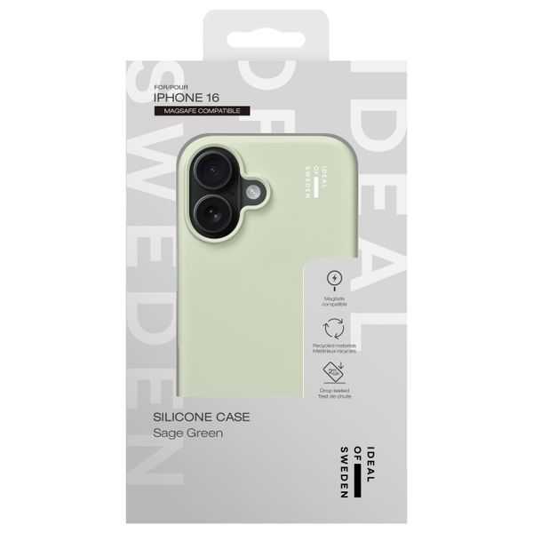 iDeal of Sweden Silicone Case met MagSafe Apple iPhone 16 - Sage Green